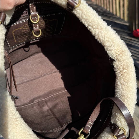 Coach RARE VINTAGE 2006 Brown Shearling Tote Bag - Picture 9 of 10